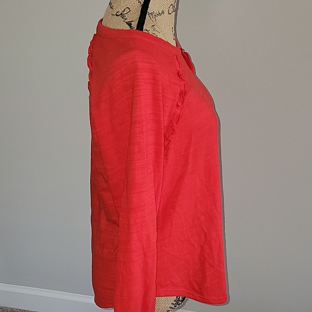 Women's Red Long Sleeve Top - Picture 4 of 5